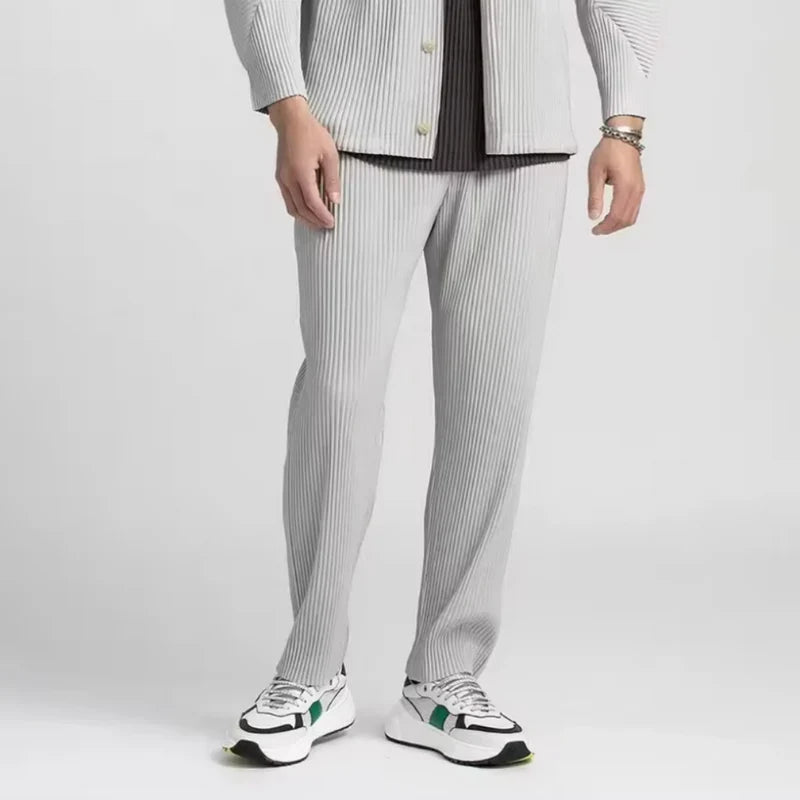 "RIBBED" - COTTON PANTALON