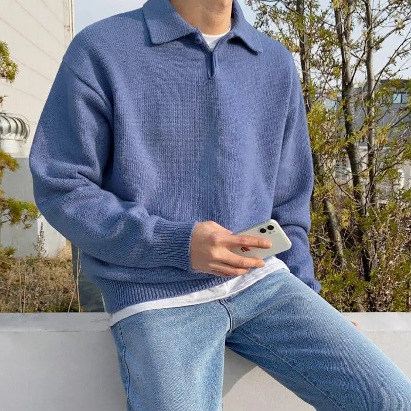 "WOOLEN" - BUTTON HALF ZIP