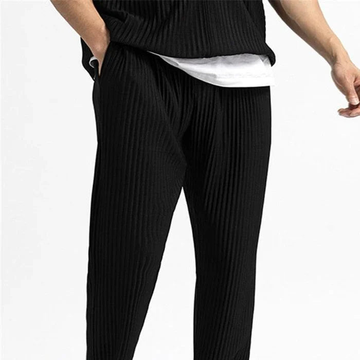 "RIBBED" - COTTON PANTALON